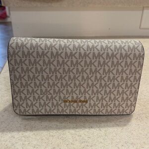 Michael Kors Beige Monogram Clutch
